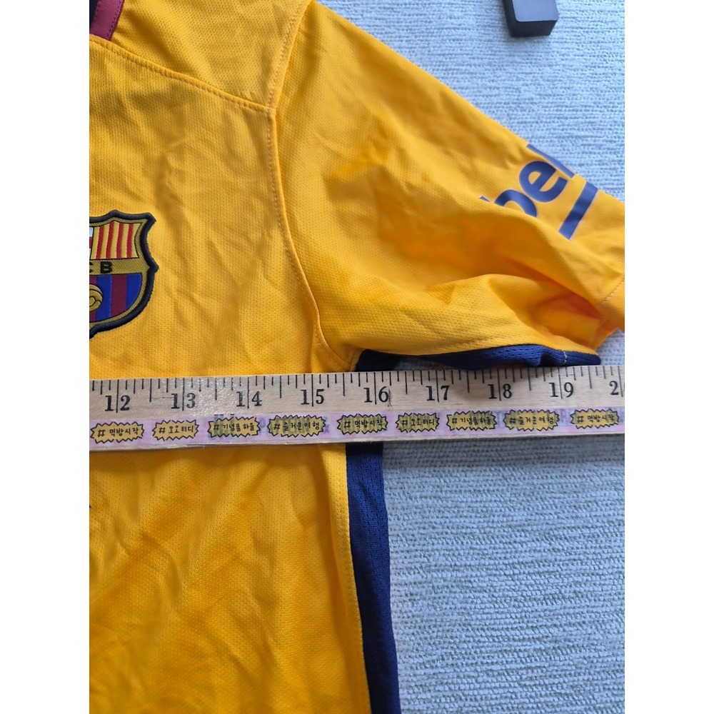Nike Jersey Youth Large 12-13 Yellow FC Barcelona Away Qatar Airways Dri Fit - Picture 5 of 6
